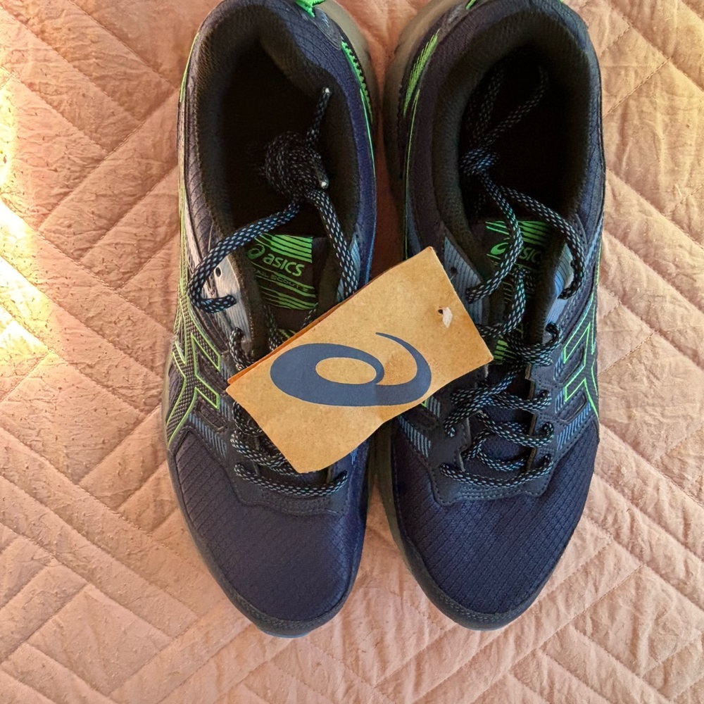 Asics Navy and Green Men's Athletic Sneakers